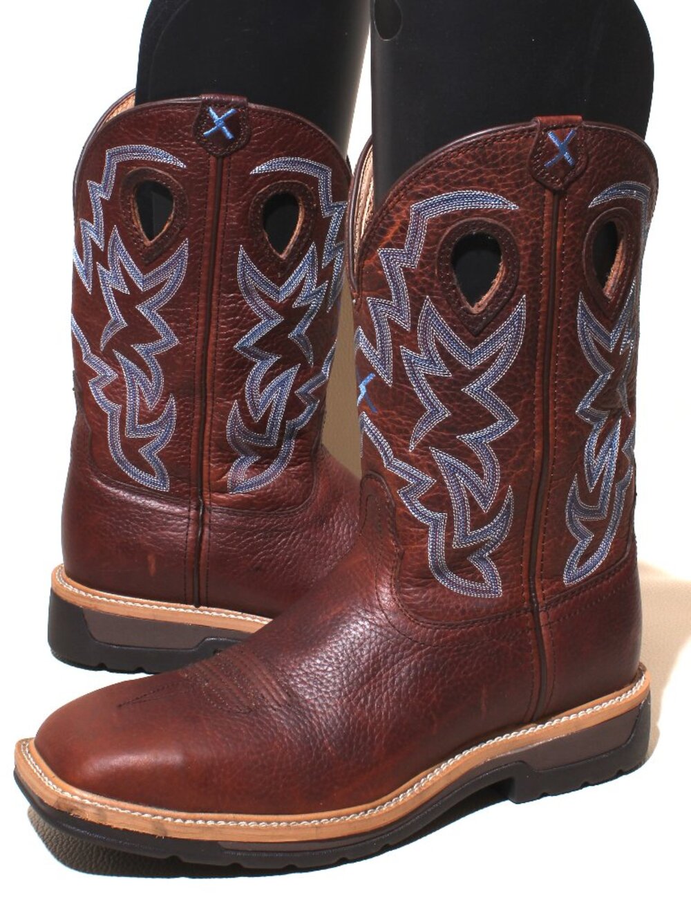 Mens Twisted X Boots Size 11 D Brown Leather Square Toe Cowboy Western Work Boot
